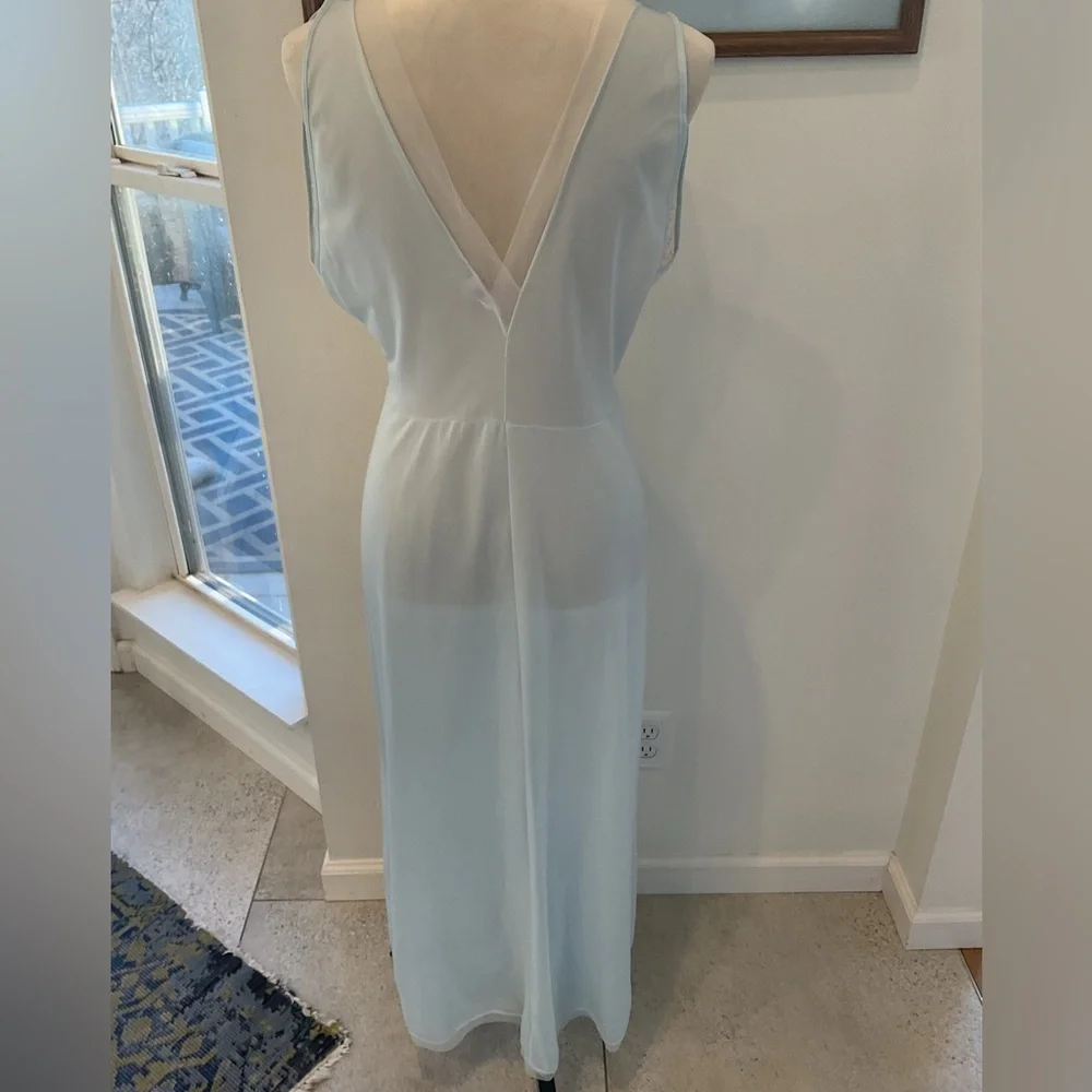 Caresse Blue and White Lace Chemise - Picture 8 of 13